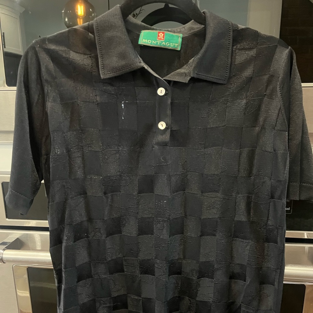Black polo top, size M